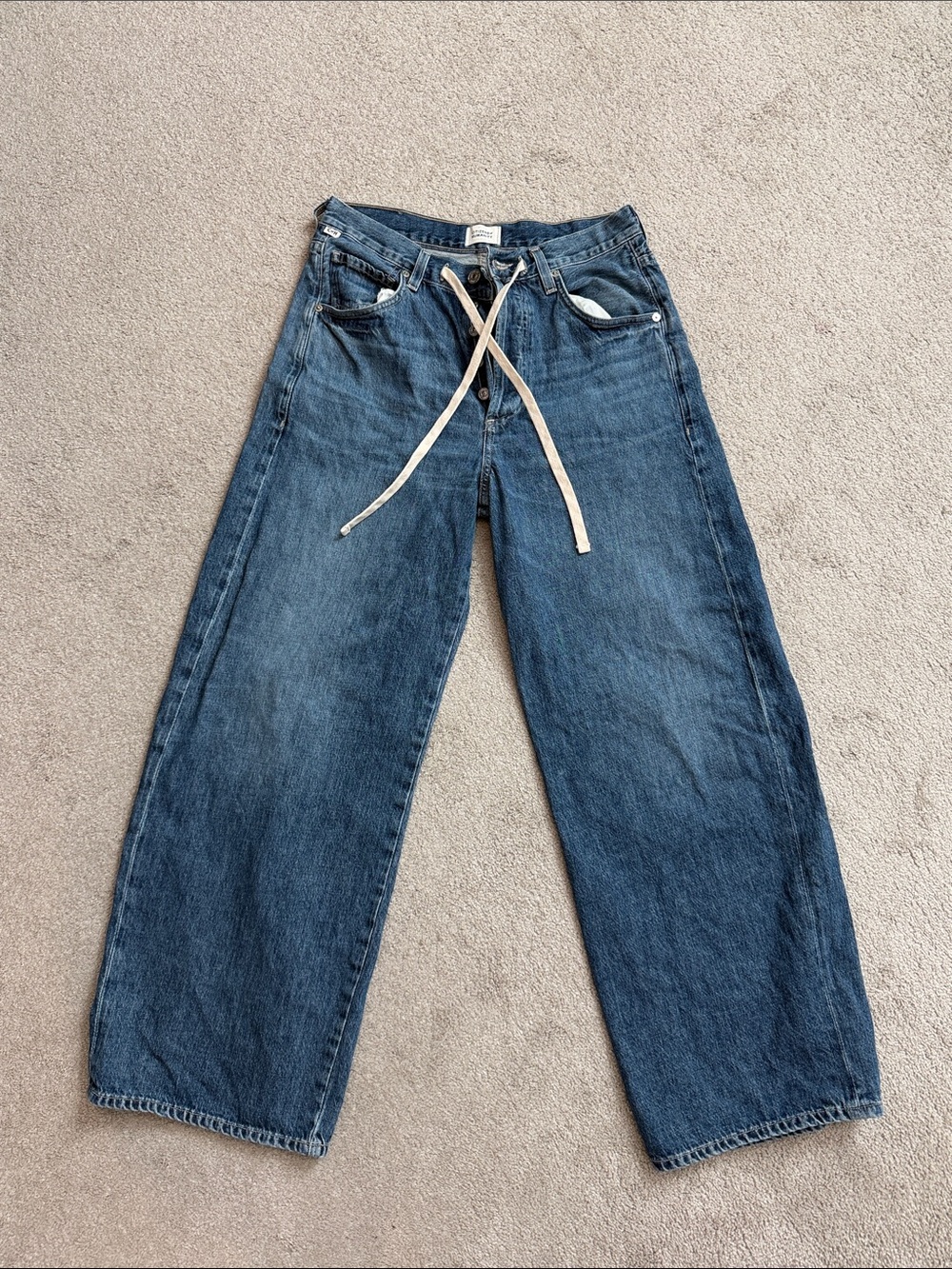 Citizens of Humanity Brynn Drawstring Denim Trouser Wide Leg Size 27 - Picture 4 of 9